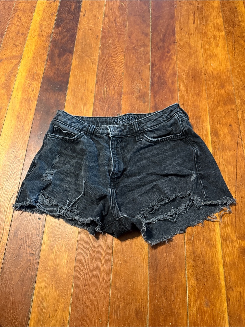 Arizona Jean Company Black Distressed Cutoff Denim Shorts 9